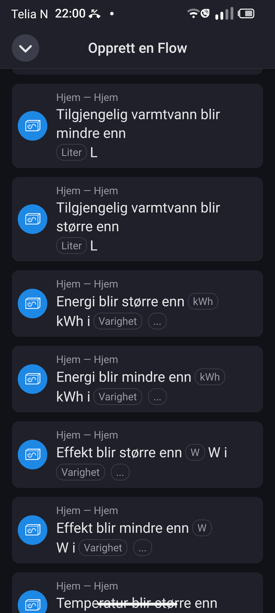 Flow-kort for SmartVVB i Homey