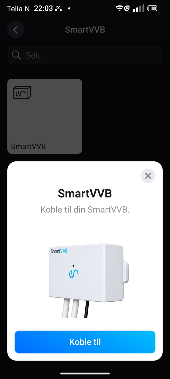 Koble til SmartVVB i Homey