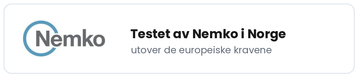 SmartVVB er testet av Nemko i Norge, utover de europeiske kravene