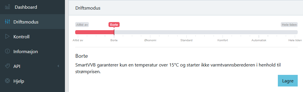 Modus borte SmartVVB